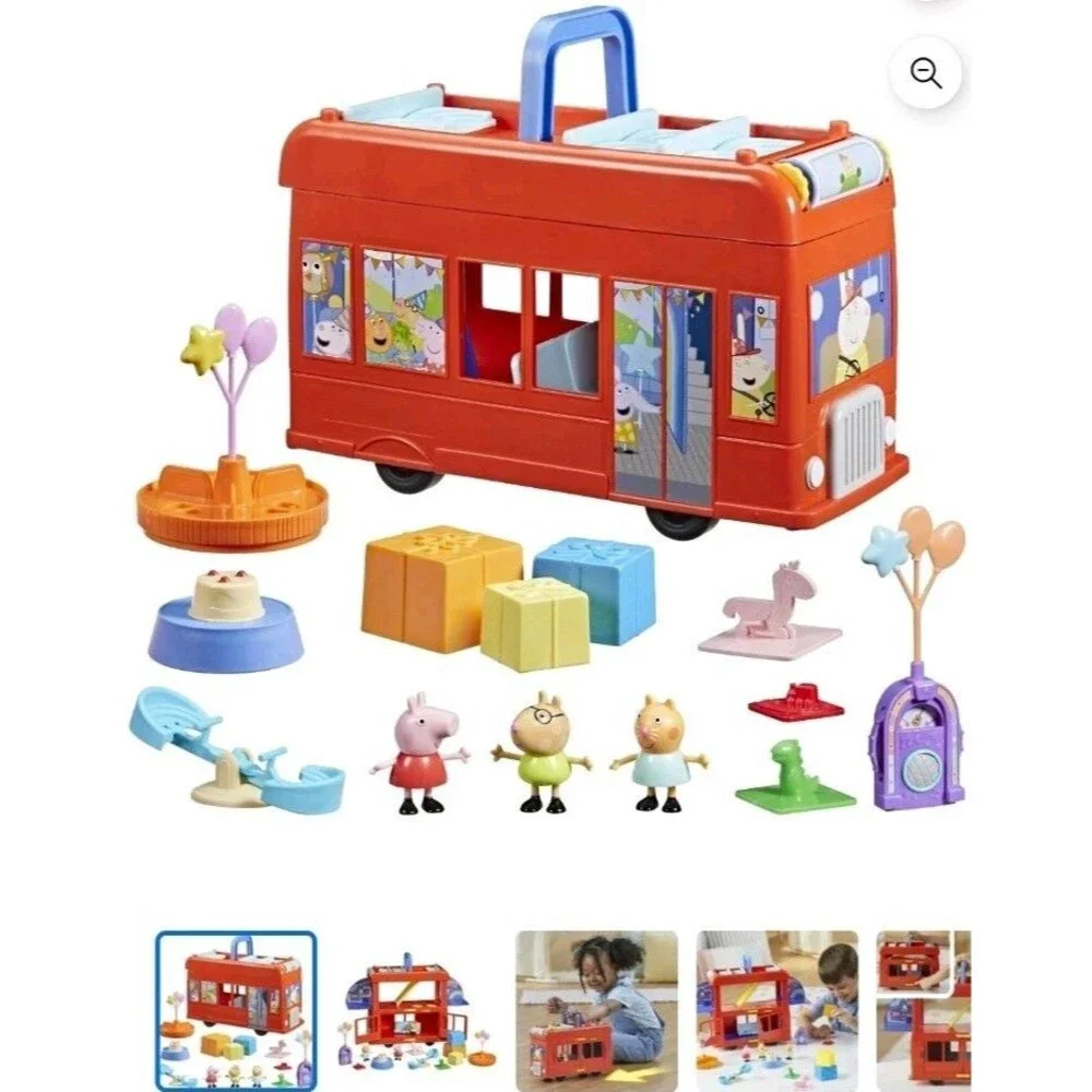 NEW Peppa Pig 2-in-1 Party Bus Playset with 3 Figures Preschool Toy‎